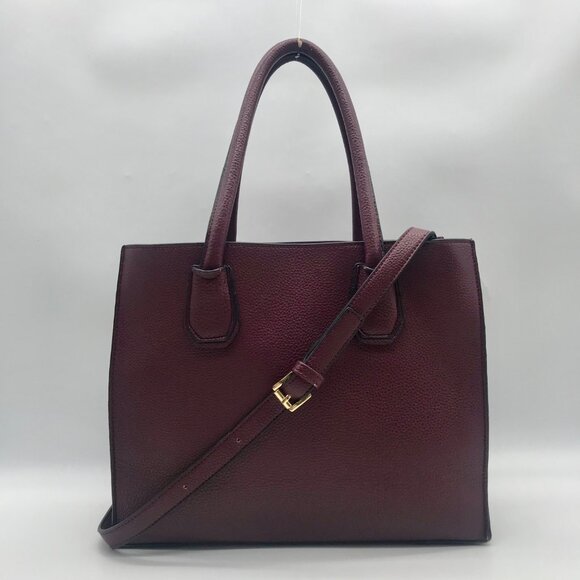 Michael Kors Burgundy Leather Mercer Convertible Satchel Bag - Picture 2 of 11